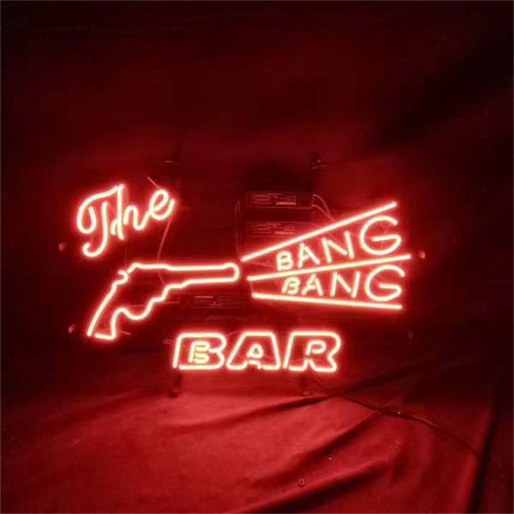 "The Bang Bang Bar Gun neon signs- perfect for business shop, bars, homes wall night lamp"
