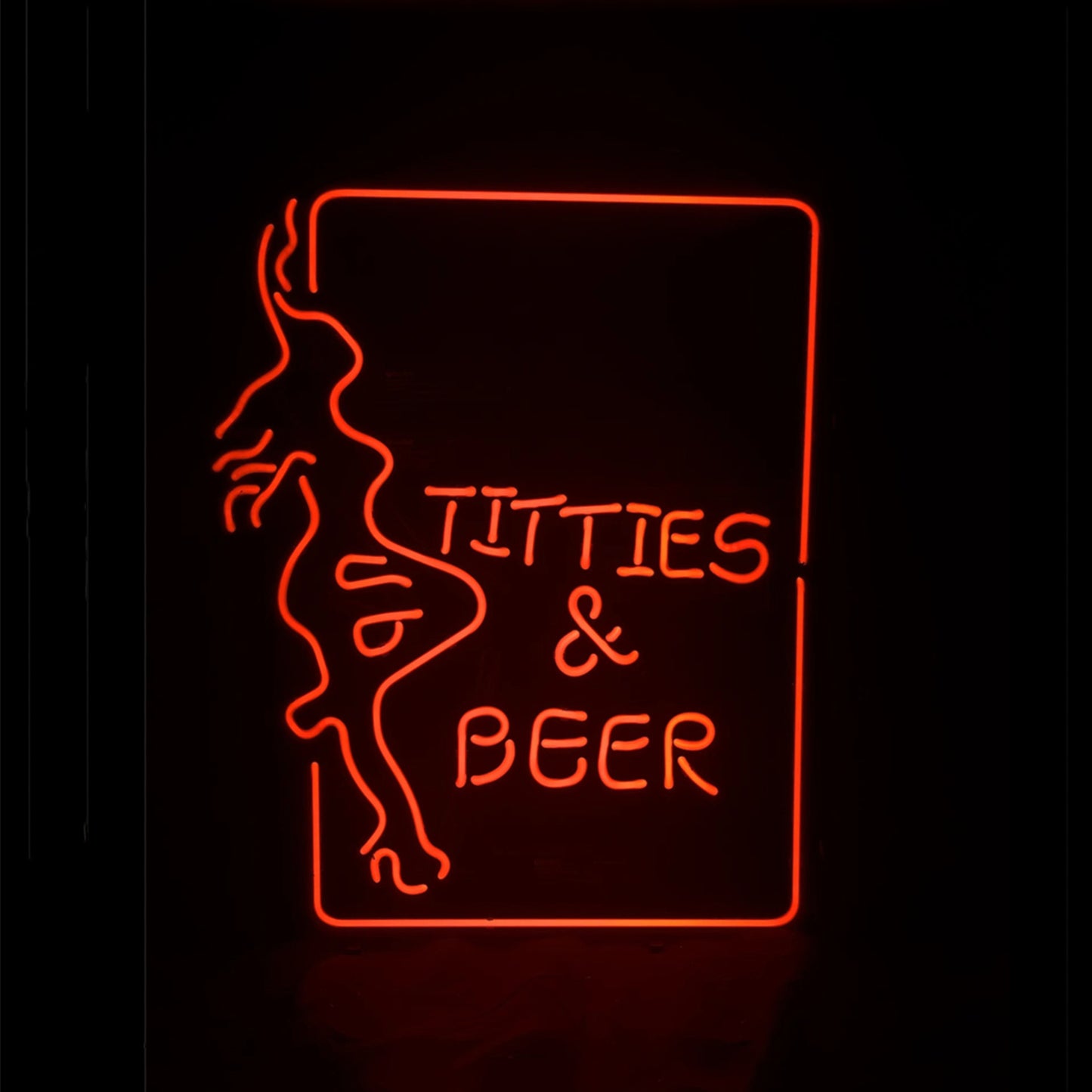 Titties Beer wit Girl Neon Sign Light