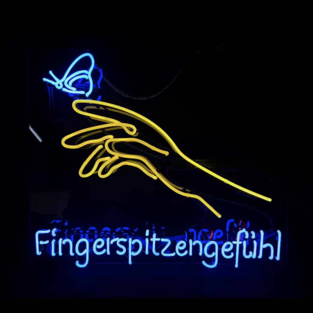Led Fu Hand Sign Touch Butterfly Fingerspitzengefuhl Neon Signs Real Glass Custom ...