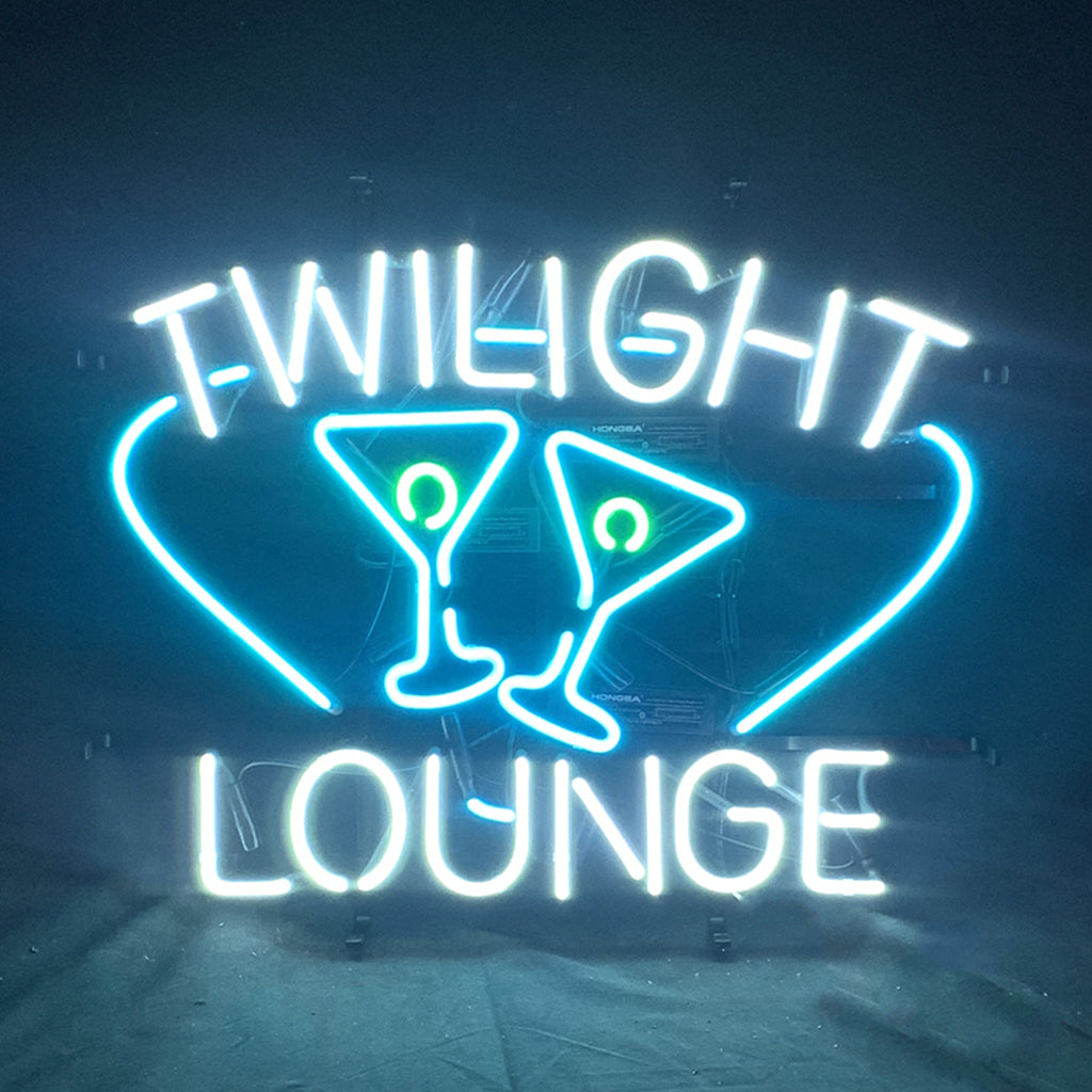 "Twilight Lounge Martini neon sign glass - bright Lamp, perfect for bars, shops, man caves gift decoration."