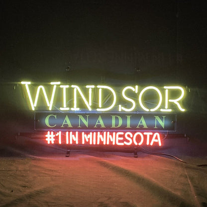 "Windsor Canadian#1 in Minnesota neon signs with HD Printed Logo- perfect for garages, man caves, or game rooms, ideas for gift"