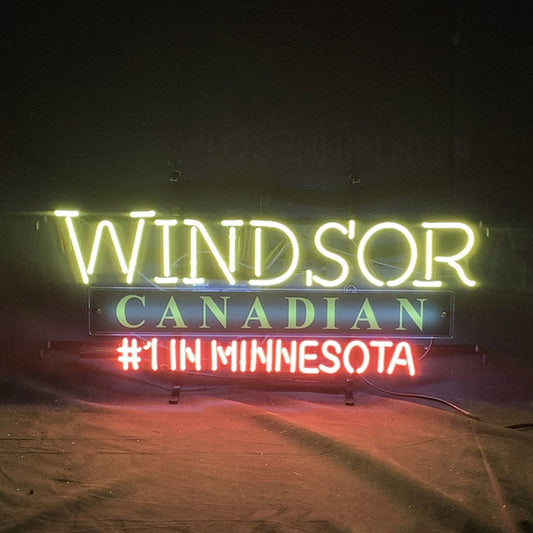 "Windsor Canadian#1 in Minnesota neon signs with HD Printed Logo- perfect for garages, man caves, or game rooms, ideas for gift"