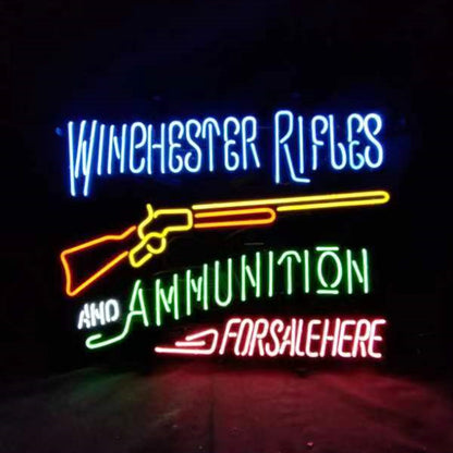 Winghester Rifles And Ammunition Neon Sign Light