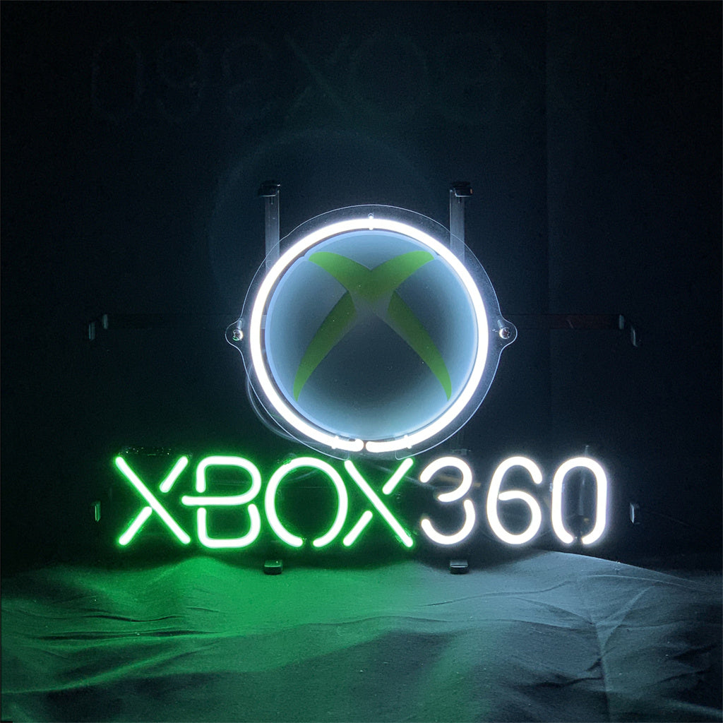 Xbox Signage XBOX 360 Game Zone Machine Neon Sign Glass with Acrylic Logo Custom ...