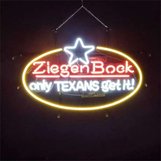 "Star Ziegen Bock Only Texans Get it neon sign glass - bright Lamp, perfect for bars, shops, man caves gift decoration."