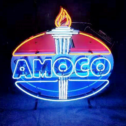 Amoco Gasoline Neon Sign Light