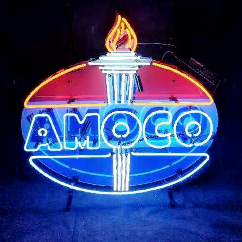 Amoco Gasoline Neon Sign Light Vintage Style Handmade Glass – Neon ...