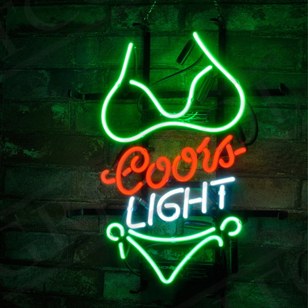 Green Bikini Set Coors Light Neon Signs Light