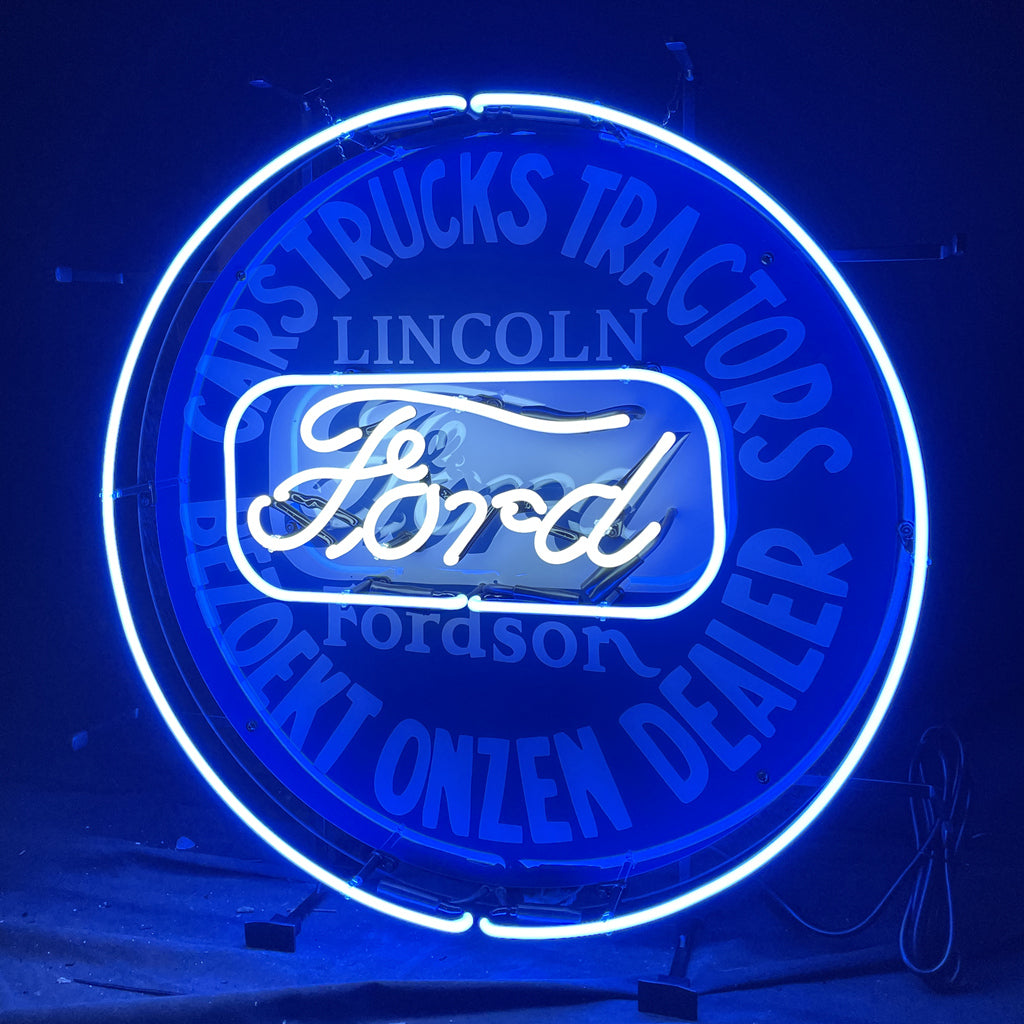 "ford car neon sign glass - retro design, ideal for adding a nostalgic touch to garages, man caves, and auto-themed spaces."
