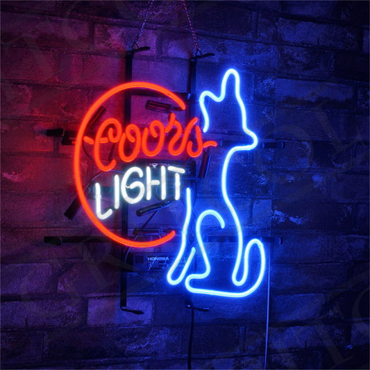 Coors Light Coyote Wolf Moon Neon Signs Light