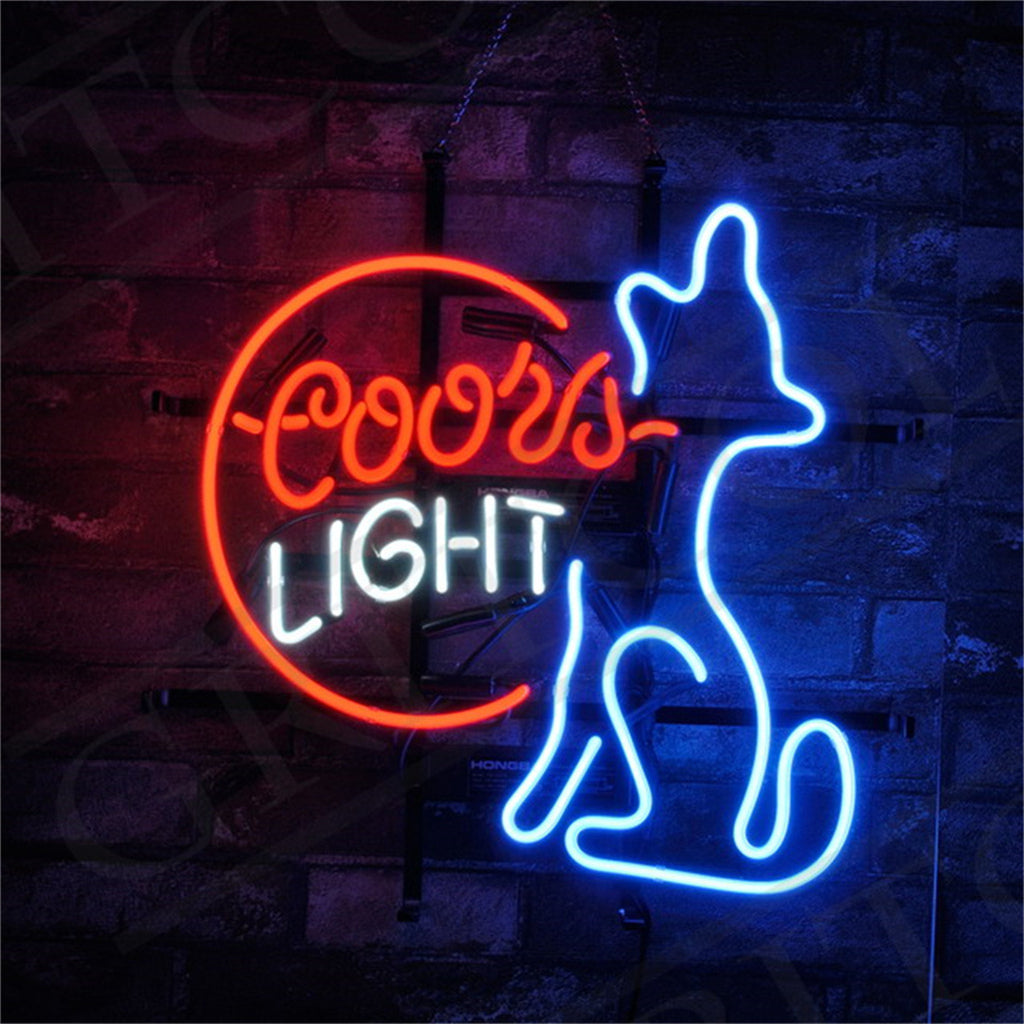 Coors Light Coyote Wolf Moon Neon Signs Light