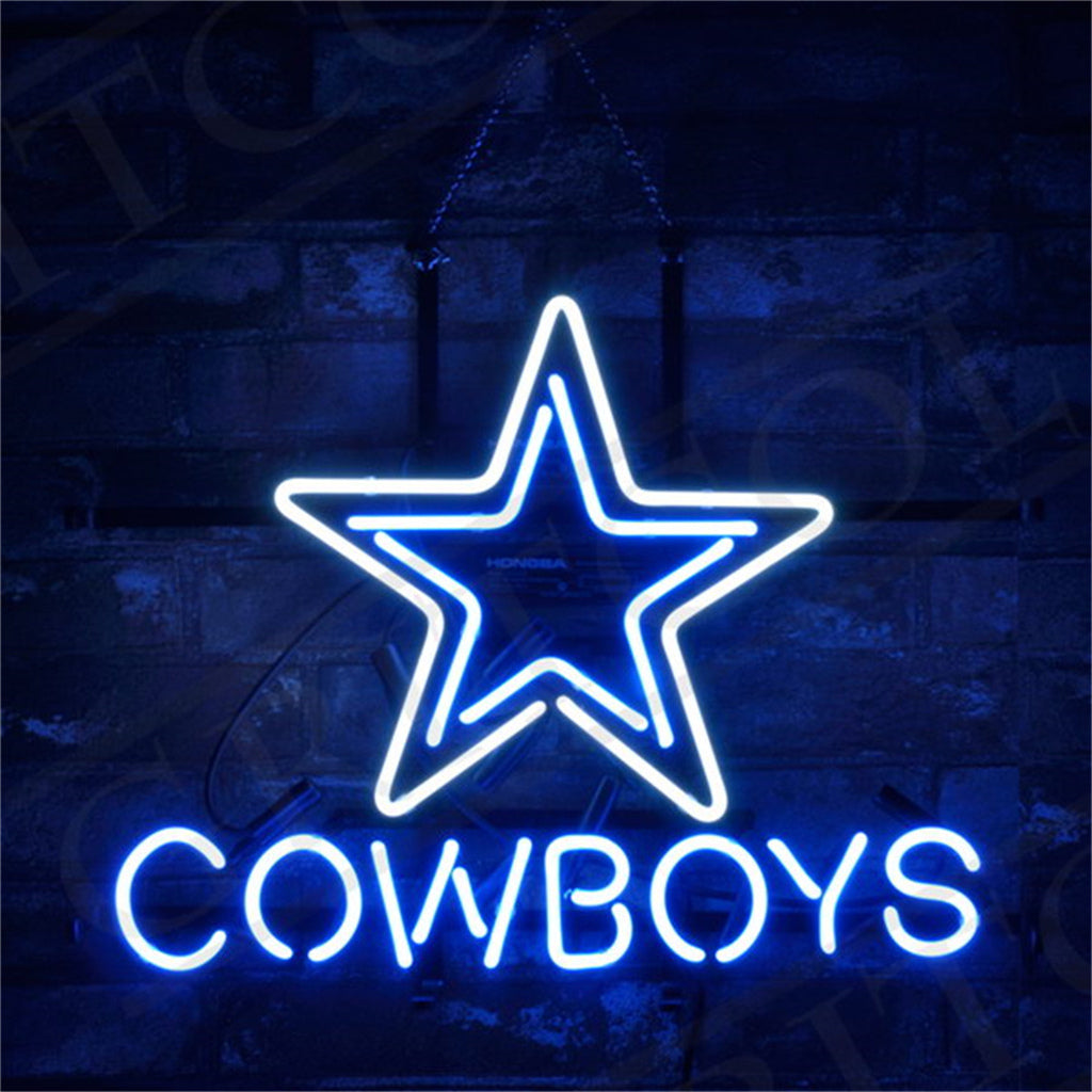 Dallas Cowboys Neon Signs Glass- sleek and stylish, perfect for garages, man caves, and auto enthusiasts."