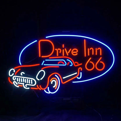 Drive Inn 66 Mother Road Auto Car Neon Signs Light