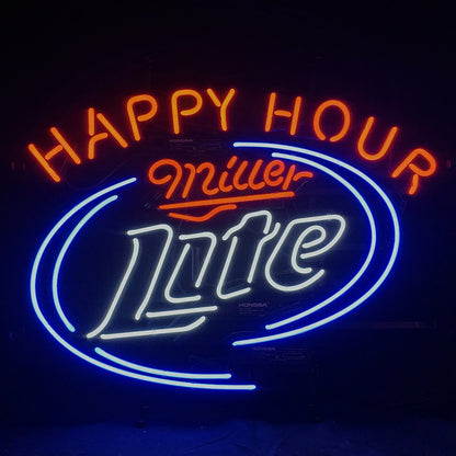 Happy Hours Miller Lite Beer Neon Sign Light