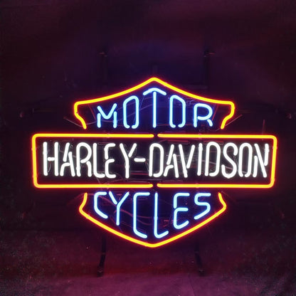 Harley Davidson Motorcycles Blue Neon Signs Light