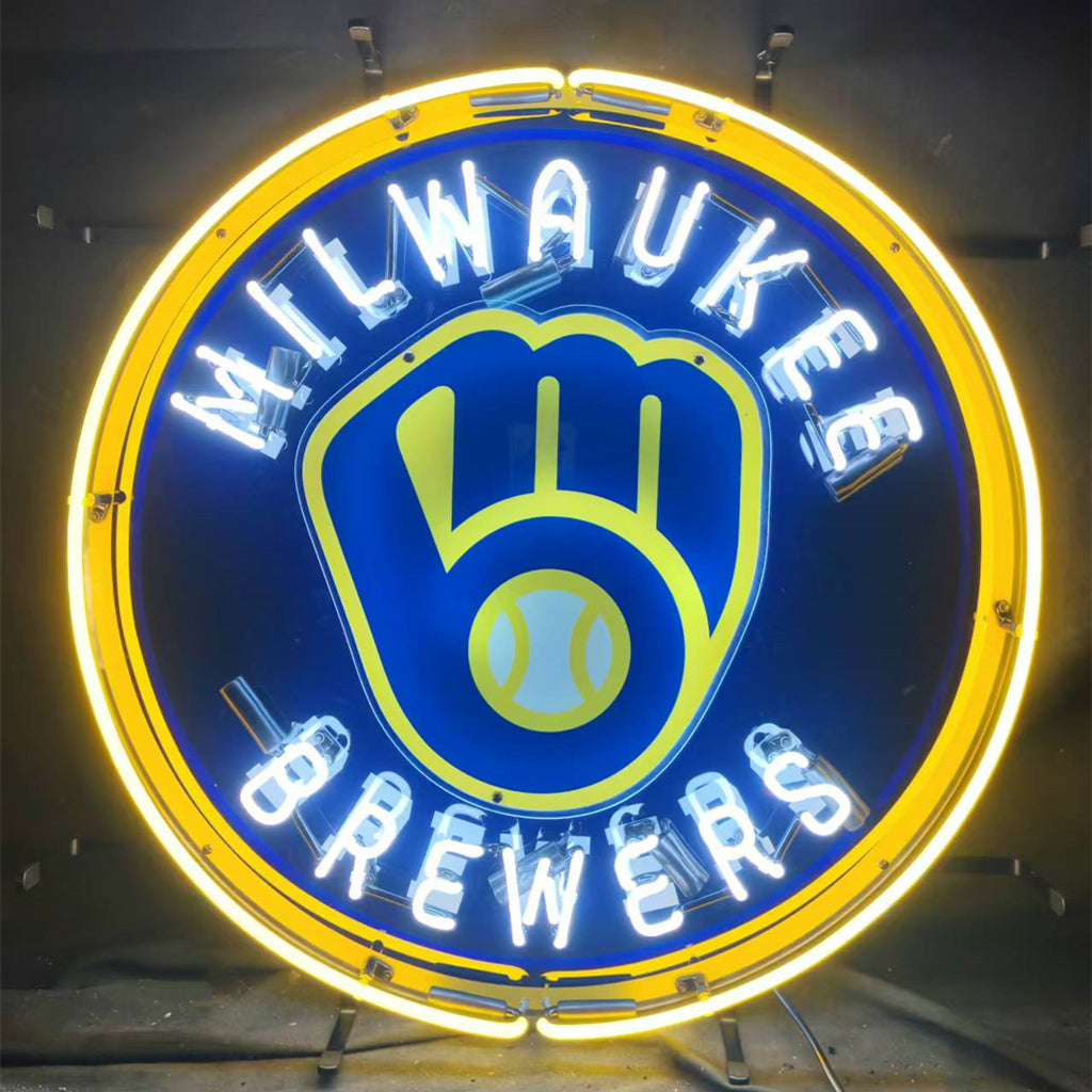 "Milwaukee Brewers Neon Signs-perfect for garages, man caves, and fans enthusiasts."