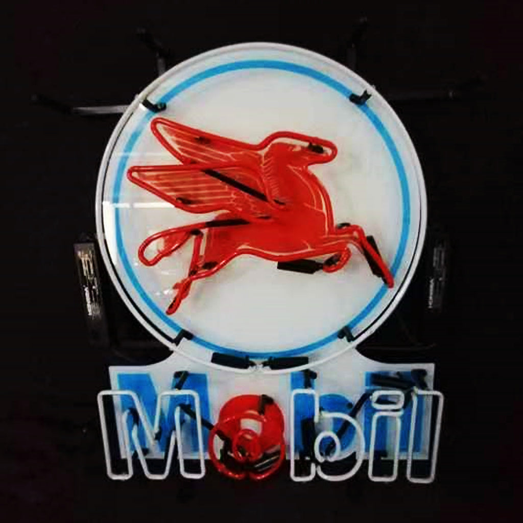 Mobil Gas Oil Flying Horse Neon Signs Light