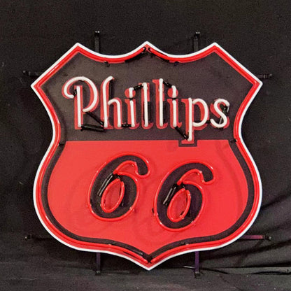 Phillips 66 Gasoline Neon Sign Light Glass