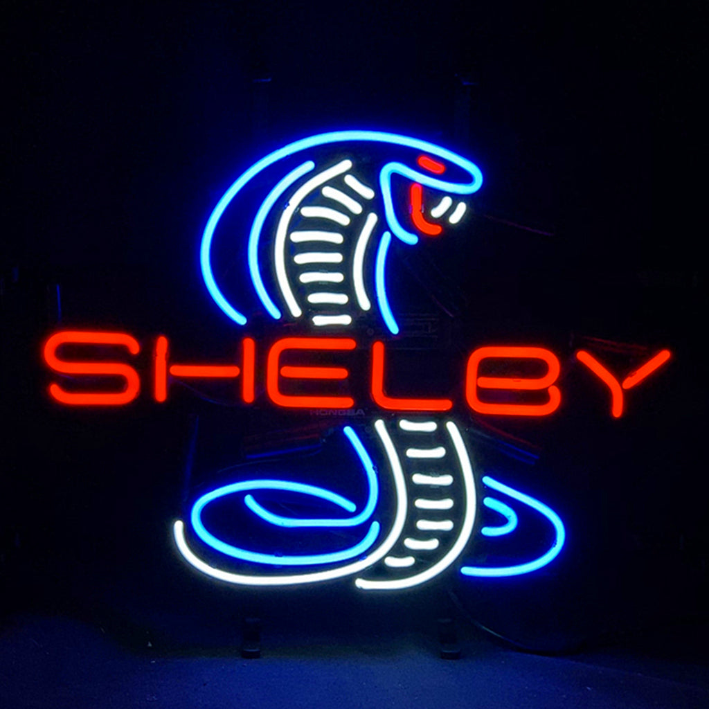 Red Shelby Auto Car Blue Cobra Neon Light Sign