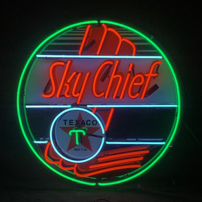 Sky Chief Texaco Gasoline Neon Signs Light