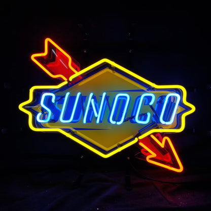 Sunoco Gasoline Company Logo Neon Sign Light