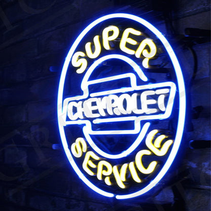 Super Service Chevrolet Neon Signs Light