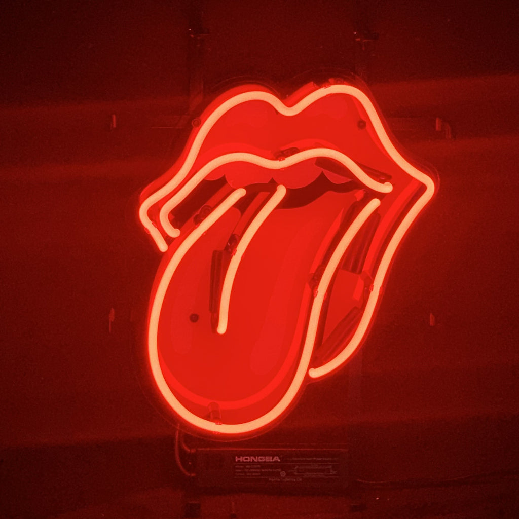 Red Rolling Stones Neon Signs Glass- sleek and stylish, perfect for garages, man caves, and auto enthusiasts."