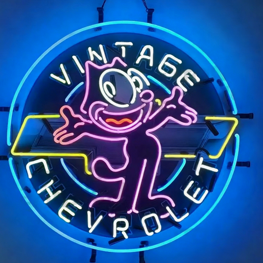 Vintage Chevrolet with Felix Real Neon Sign